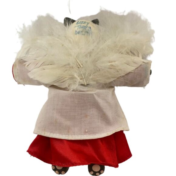 Cat Kitten Angel Handmade Christmas Ornament Hanging  Duffus Lizzy Torres VTG - Picture 6 of 7